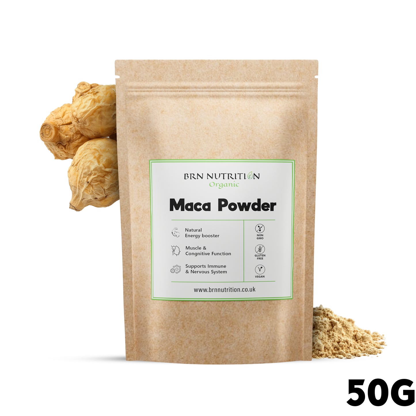 Organic Maca Powder Raw Peruvian Superfood Supports Energy & Immunity