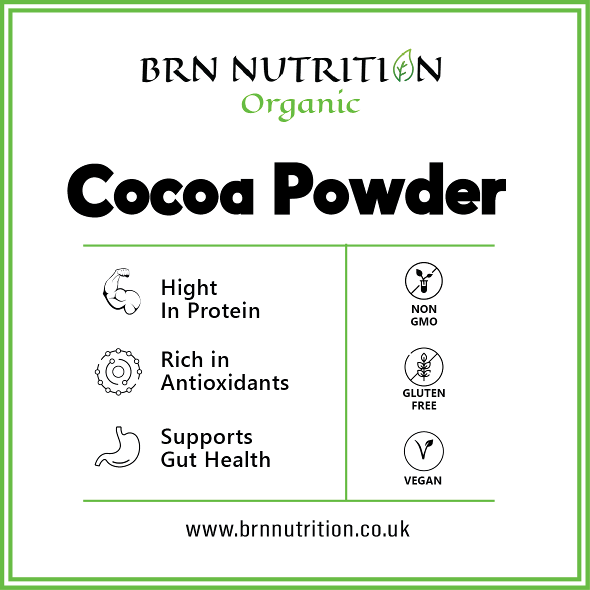 Organic Cacao Powder Raw Peruvian Superfood Protein Baking Chocolate Vegan